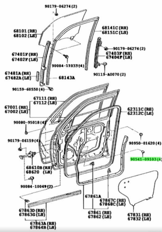 Резинка (отбойник )TOYOTA 90541-09103