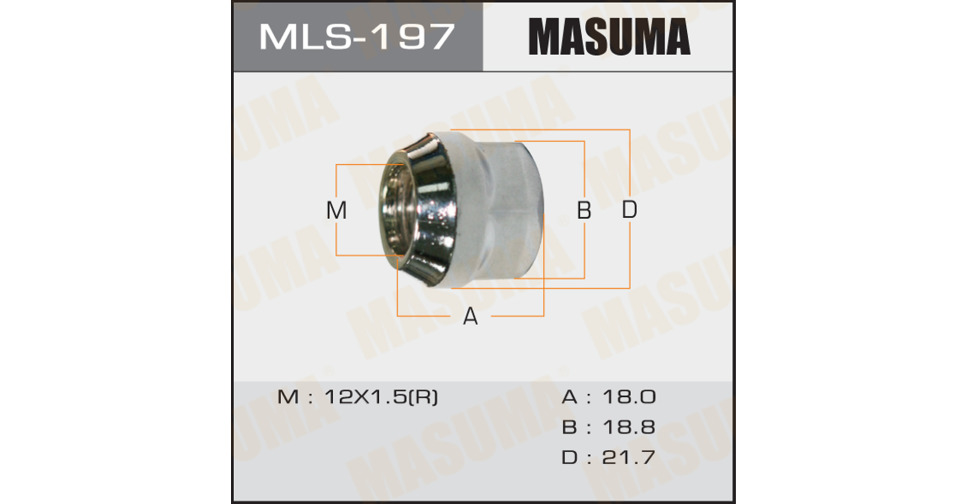 Гайка Masuma MLS-197 12*1.5 под ключ 19