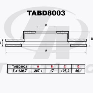 Диск тормозной TrustAuto TABD 8003