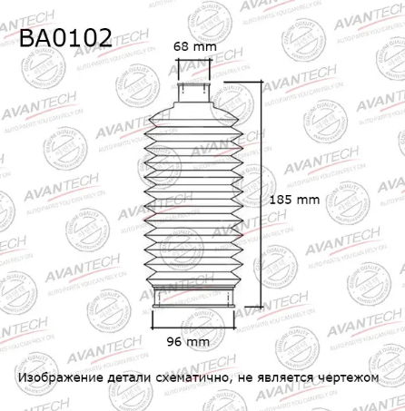 Пыльник амортизатора AVANTECH BA0102