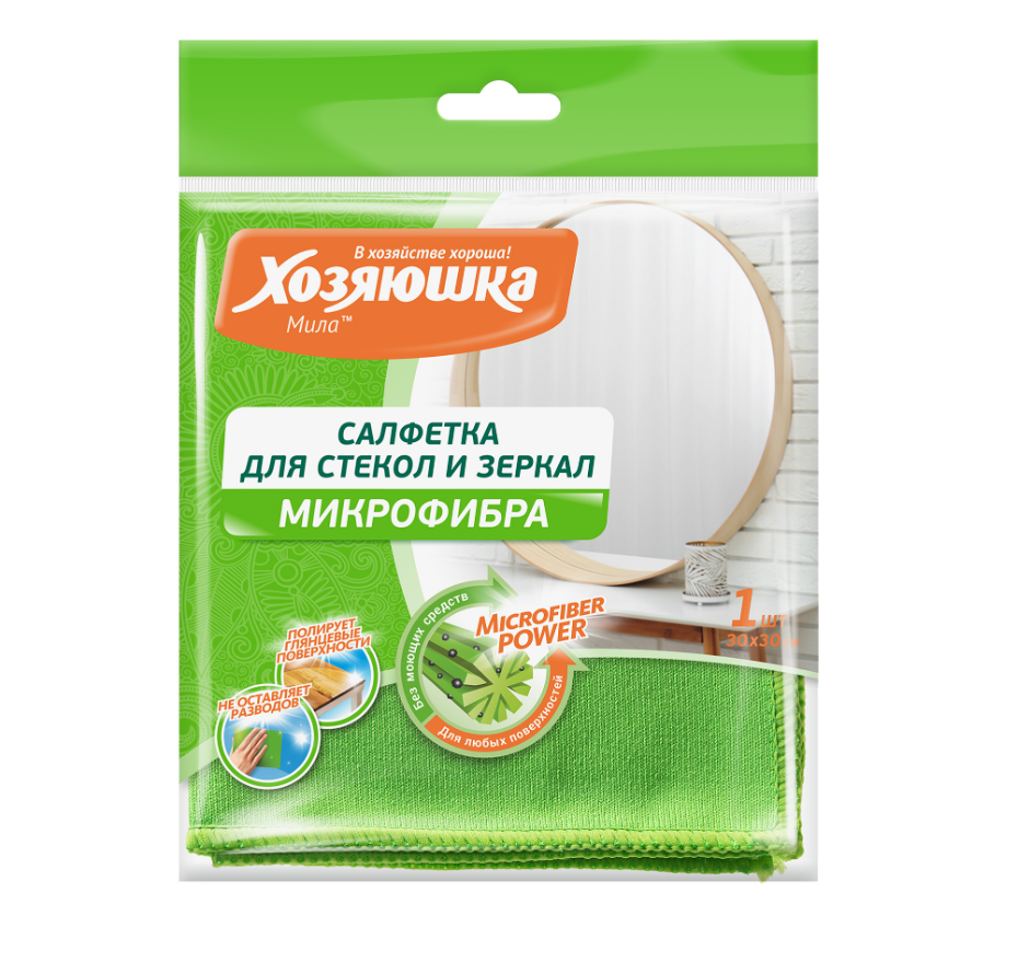 Салфетка микрофибра "Хозяюшка Мила" 04005