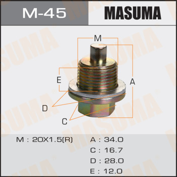 Болт маслосливной MASUMA M-45 (с магнитом)