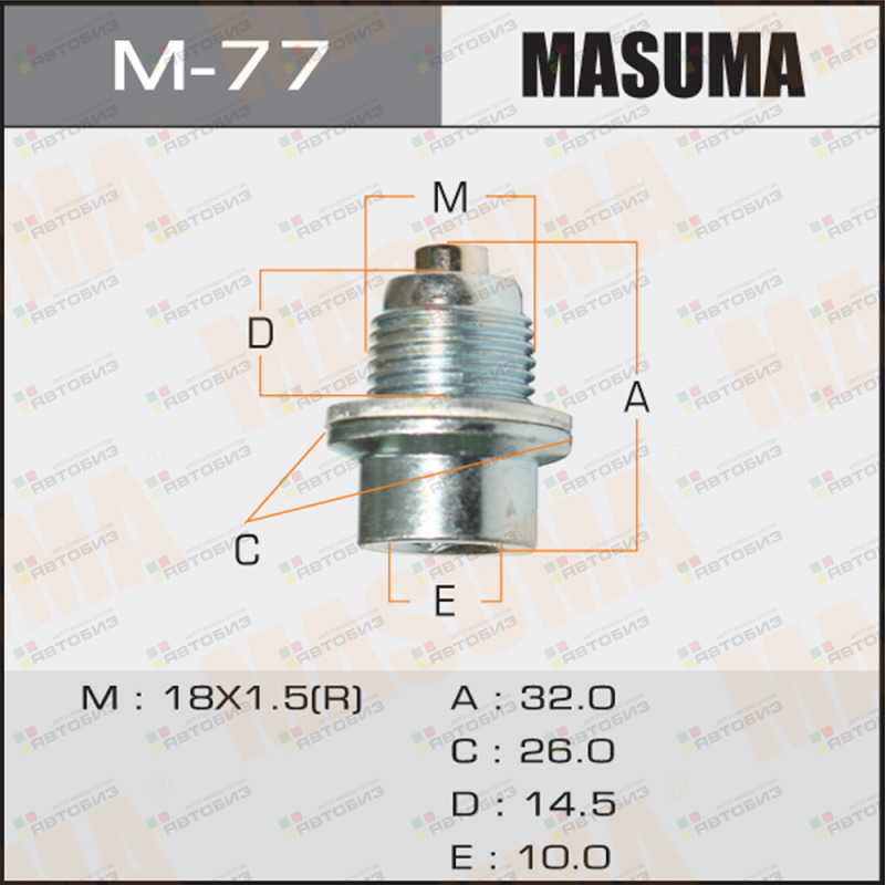 Болт маслосливной MASUMA M-77 (с магнитом)