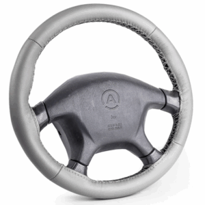 Оплетка для перетяжки руля со шнурком "AUTOPROFI"SAM-200 GY (M)
