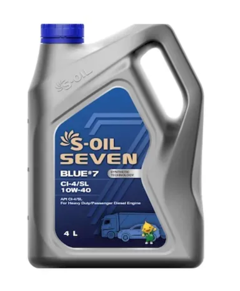 Масло S-OIL BLUE #7 10W40 CI-4/SL 4л.