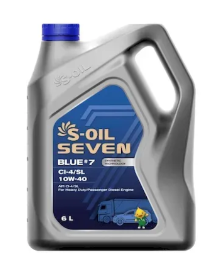 Масло S-OIL BLUE #7 10W40 CI-4/SL 6л.